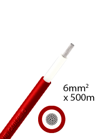 Athilex 6mm2 eenaderig DC kabel 500m - Rood